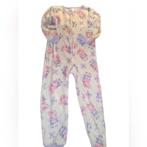 💥5/20$ Peppa Pig Fleece Footie with Pink and Purple Print